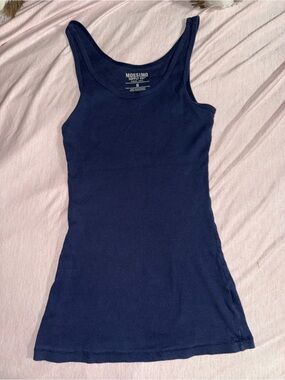 Mossimo Supply Co. Navy Ribbed Tank Top - Women's Slim Scoop Neck